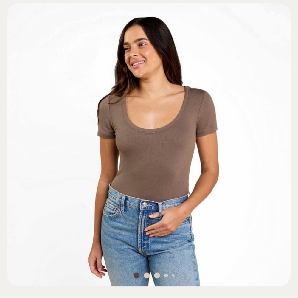Nuuds Slinky Rib Bodysuit - Mocha (new)